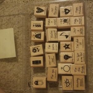 Stampin Up Mini Mates wooden stamp set.
